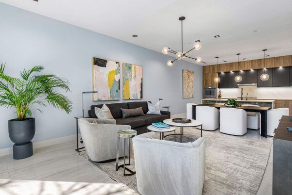 Dining room, Interior, Kitchen, Living room, Pendant Lights, Recessed Lighting