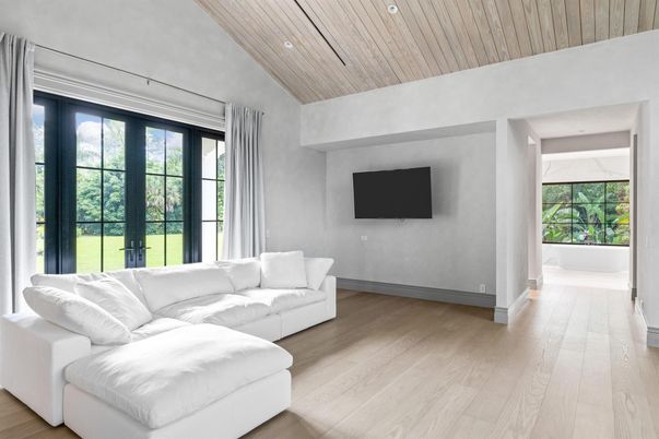 Interior, Living room, Recessed Lighting, Wooden Ceilings, Wood Texture Flooring