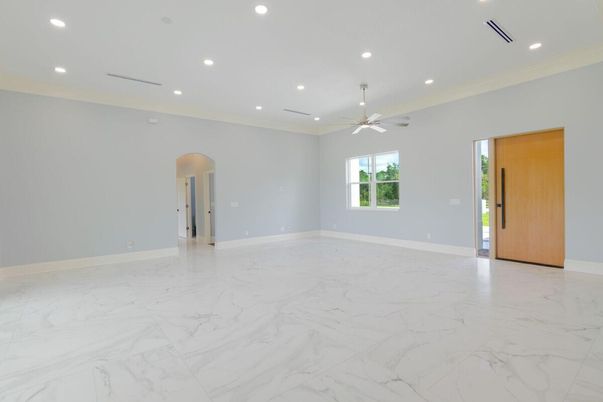 Empty room, Interior, Marble, Recessed Lighting