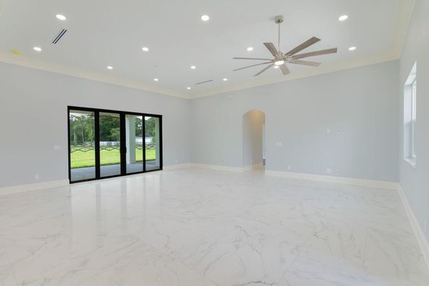 Empty room, Interior, Marble, Recessed Lighting