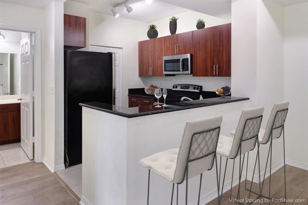 Interior, Kitchen, Stainless Steel Appliances, Wood Texture Flooring