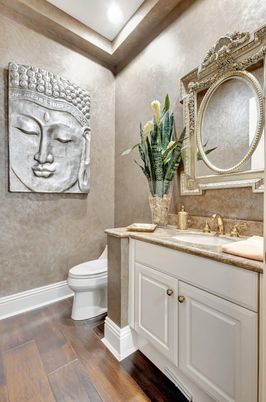 Bathroom, Interior, Recessed Lighting, Wood Texture Flooring