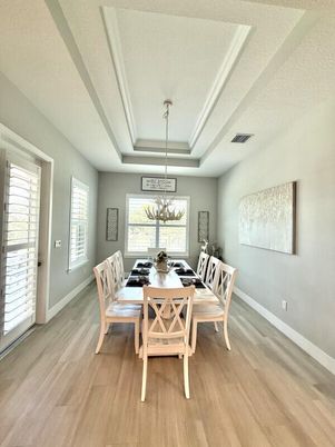 Dining room, Interior, Wood Texture Flooring