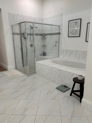 Bathroom, Glass Shower, Interior, Marble, Marble Walls
