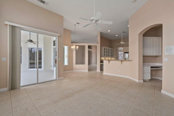 Chandelier, Empty room, Interior, Kitchen, Recessed Lighting
