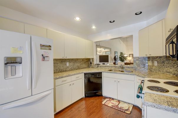 Interior, Kitchen, Recessed Lighting, Wood Texture Flooring