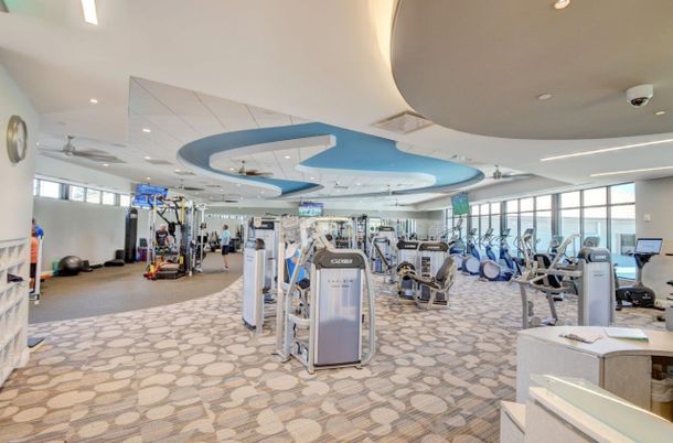 Fitness Equipment, Gym, Interior, Recessed Lighting