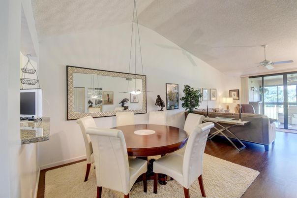 Dining room, Interior, Living room, Pendant Lights, Wood Texture Flooring
