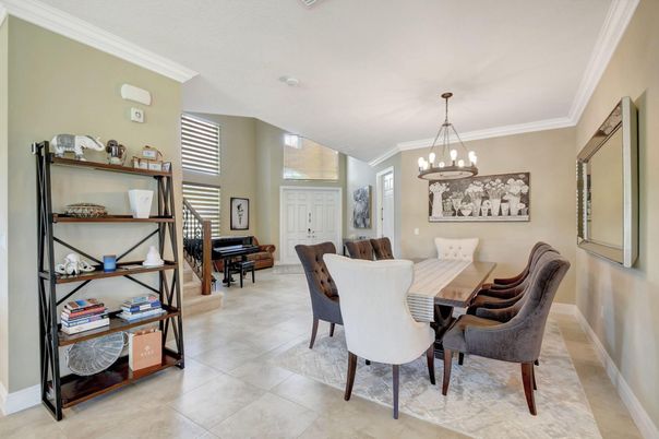 Dining room, Interior, Pendant Lights, Piano