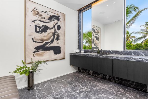 Bathroom, Interior, Marble, Recessed Lighting