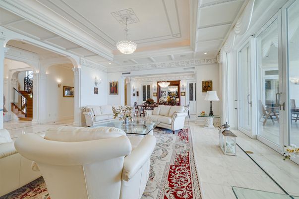 Chandelier, Interior, Living room, Marble, Recessed Lighting