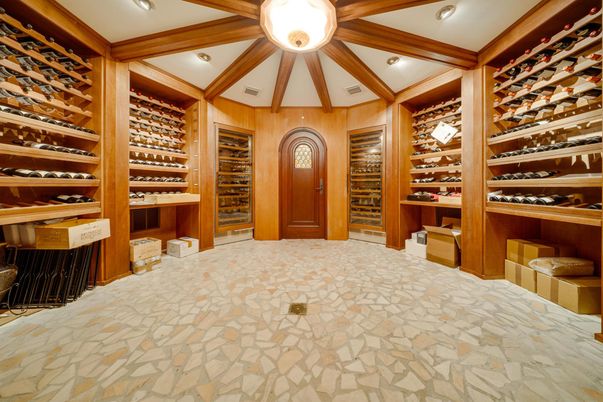 Interior, Recessed Lighting, Wine Storage, Wooden Beams