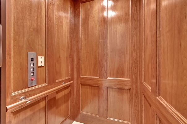 Elevator, Interior, Wooden Walls