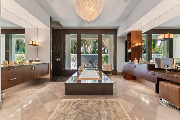 Bathroom, Chandelier, Interior, Recessed Lighting