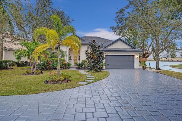Attached, Backyard, Exterior, Facade, Water, Mediterranean