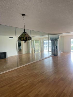 Chandelier, Empty room, Interior, Pendant Lights, Wood Texture Flooring
