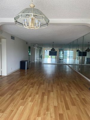Chandelier, Empty room, Interior, Wood Texture Flooring