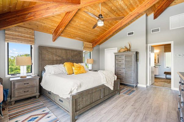 Bedroom, Interior, Wooden Beams, Wooden Ceilings, Wood Texture Flooring