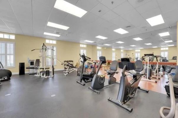 Fitness Equipment, Gym, Interior, Recessed Lighting