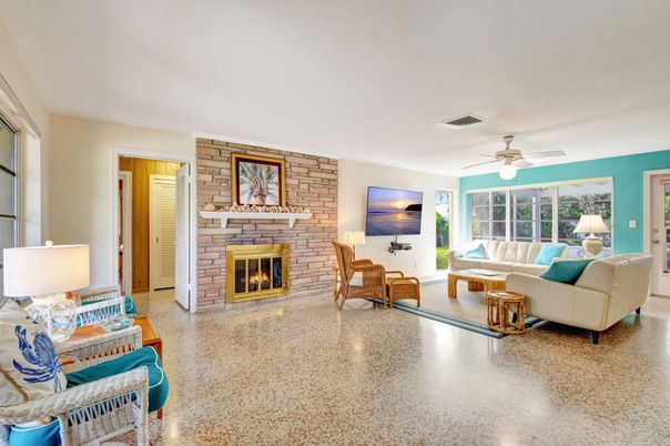 Fireplace, Interior, Living room, Stone Walls