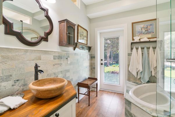 Bathroom, Interior, Wood Texture Flooring