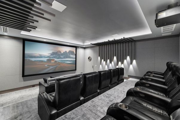 Home Theatre Room, Interior, Projection Screen, Recessed Lighting, Theatre Room