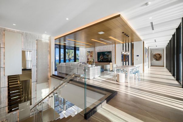 Bathroom, Interior, Recessed Lighting, Wood Texture Flooring