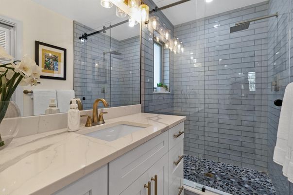 Bathroom, Dual Sink Vanities, Glass Shower, Interior