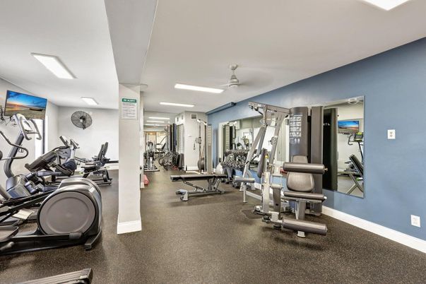 Fitness Equipment, Gym, Interior, Recessed Lighting