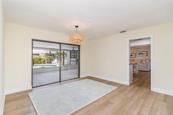 Chandelier, Empty room, Interior, Wood Texture Flooring
