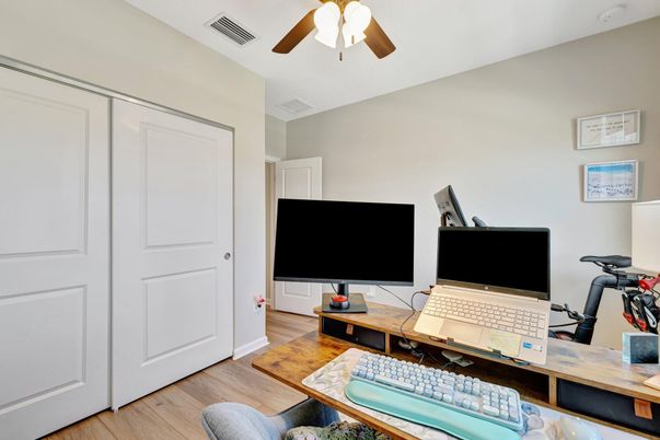 Fitness Equipment, Home Office, Interior, Wood Texture Flooring