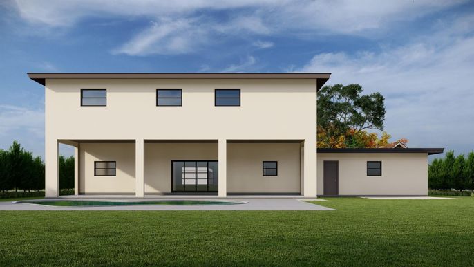 Backyard, Exterior, Facade, Modern