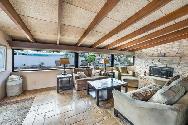 Fireplace, Interior, Living room, Stone Walls, Wooden Beams