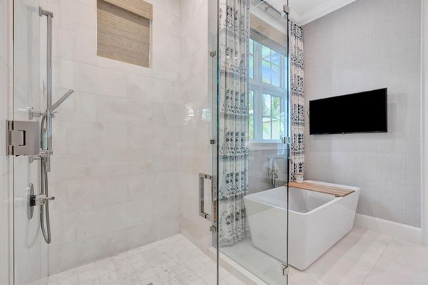 Bathroom, Free Standing Baths, Glass Shower, Interior