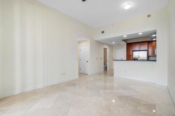 Empty room, Interior, Kitchen, Recessed Lighting, Stainless Steel Appliances