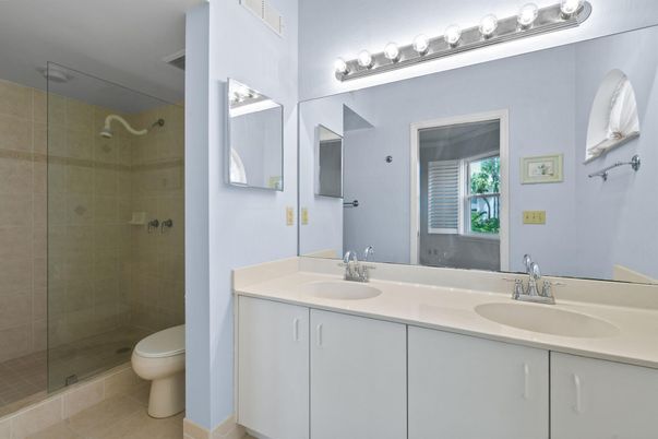 Bathroom, Dual Sink Vanities, Glass Shower, Interior