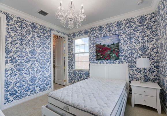 Bedroom, Chandelier, Interior
