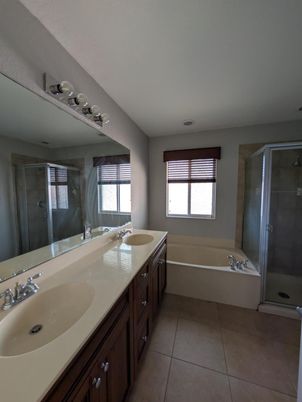 Bathroom, Dual Sink Vanities, Glass Shower, Interior