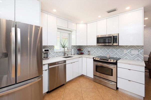 Interior, Kitchen, Recessed Lighting, Stainless Steel Appliances