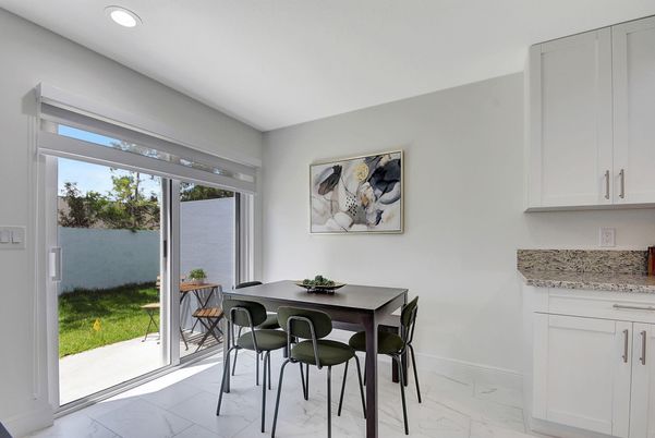 Dining room, Interior, Marble, Recessed Lighting