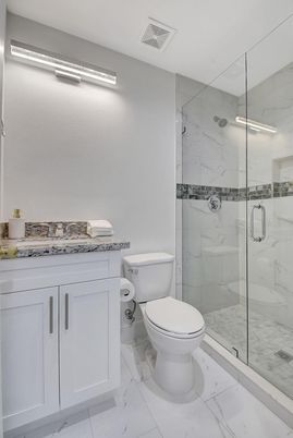 Bathroom, Glass Shower, Interior, Marble, Marble Walls