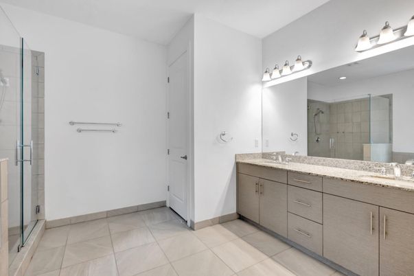 Bathroom, Dual Sink Vanities, Glass Shower, Interior