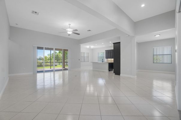 Empty room, Interior, Kitchen, Recessed Lighting