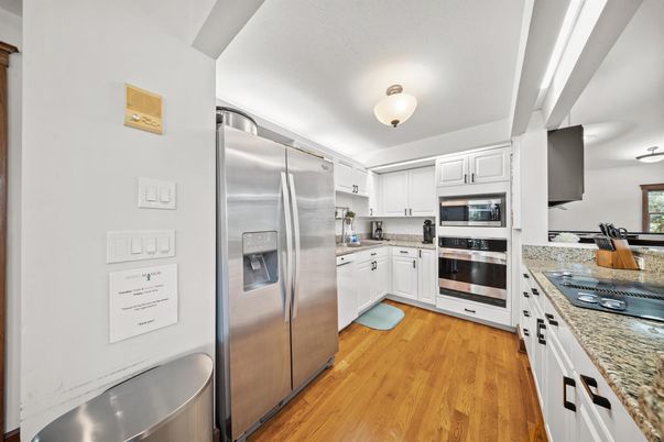 Interior, Kitchen, Stainless Steel Appliances, Wood Texture Flooring