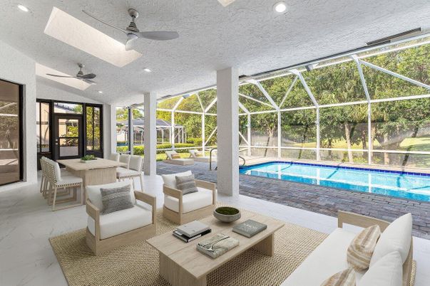 Dining room, Glass Ceilings, Interior, Pool, Recessed Lighting, Sun Room