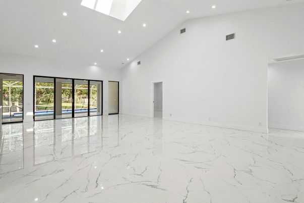 Empty room, Interior, Marble, Recessed Lighting