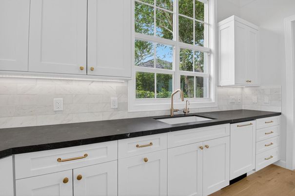 Interior, Kitchen, Marble Walls, Wood Texture Flooring