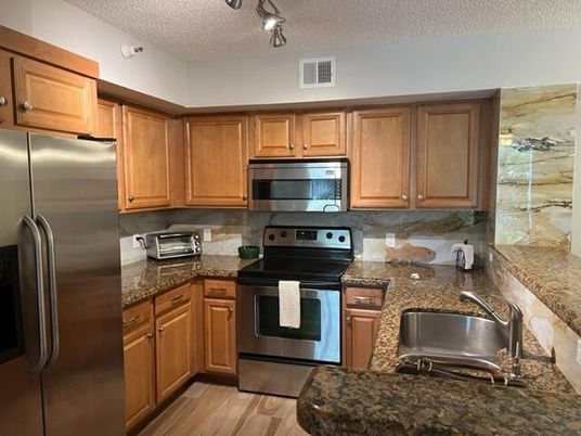 Interior, Kitchen, Stainless Steel Appliances, Wood Texture Flooring