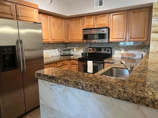 Interior, Kitchen, Stainless Steel Appliances, Wood Texture Flooring