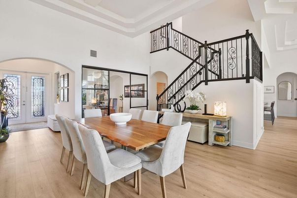 Dining room, Interior, Wood Texture Flooring